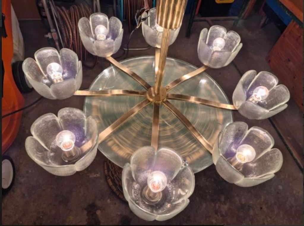 vintage Kalmar Murano kroonluchter xl, Huis en Inrichting, Lampen | Kroonluchters, Zo goed als nieuw, Glas, Metaal, Ophalen