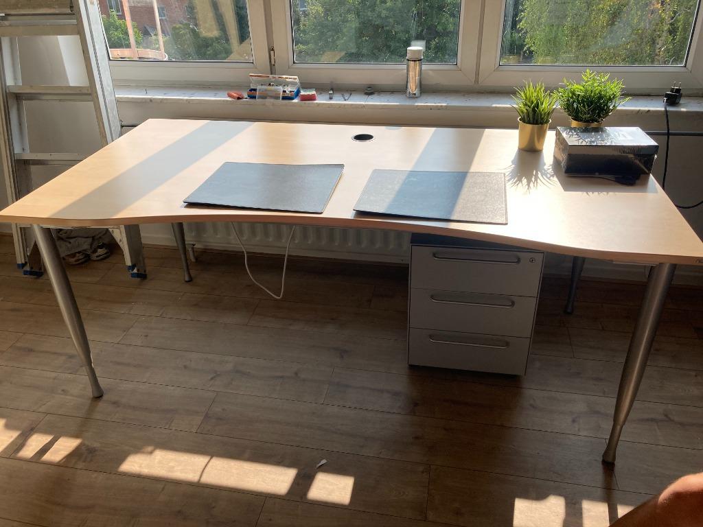 Prof bureau beuk motief, verstelbaar, Huis en Inrichting, Bureaus, Gebruikt, In hoogte verstelbaar, Ophalen