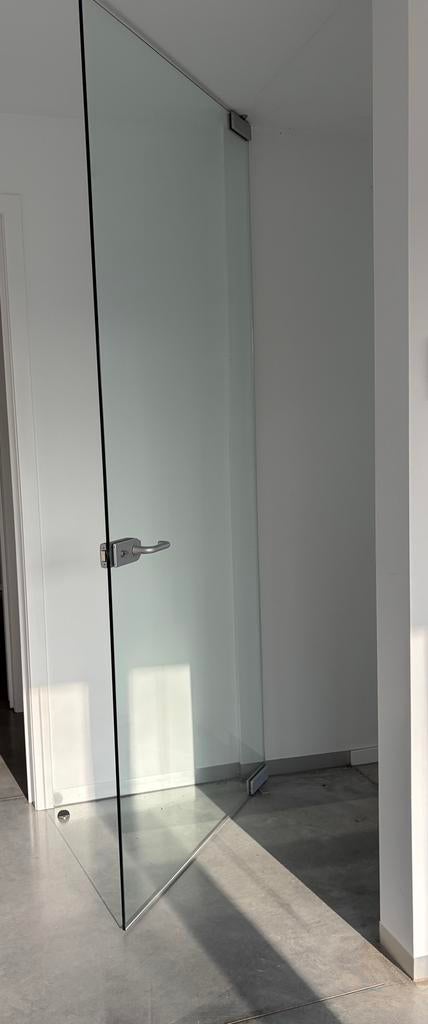 Glazen deur 110 x 244, Doe-het-zelf en Bouw, Glas en Ramen, Ophalen, Zo goed als nieuw