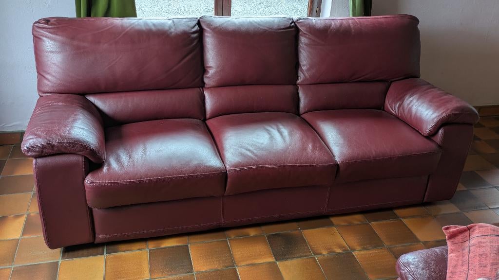 sofa, Ophalen, Gebruikt, Driepersoons, Leer