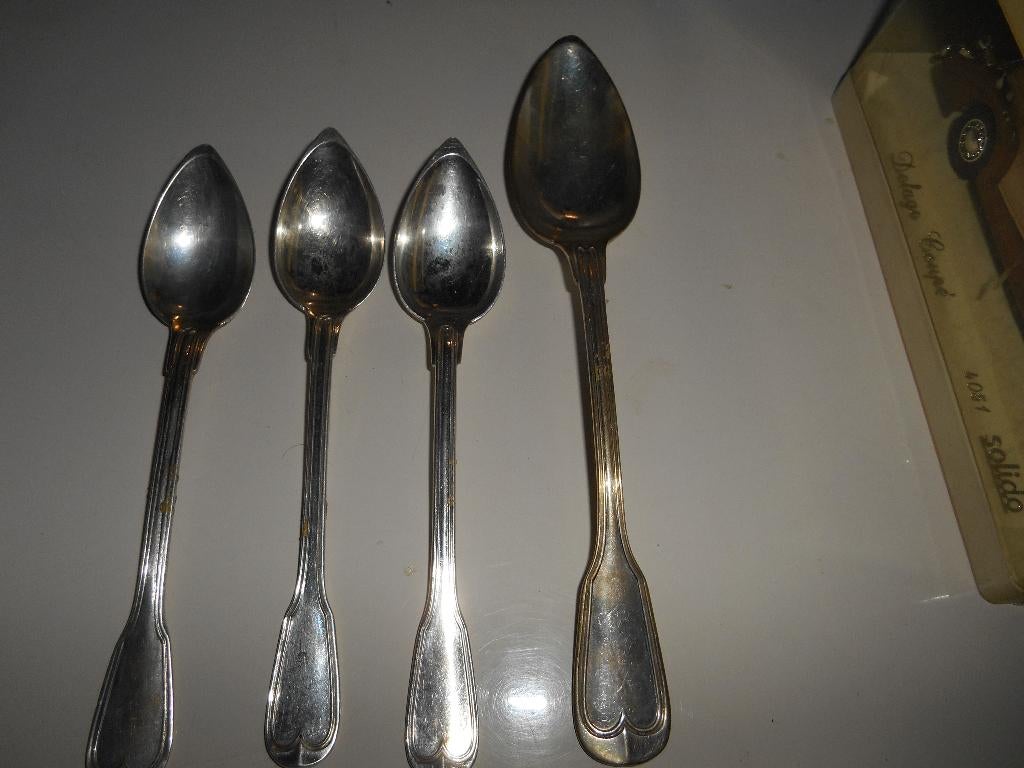 Lot de 4 cuillères en argent ( Poinçons) 96 gr, Antiquités & Art, Enlèvement ou Envoi, Argent