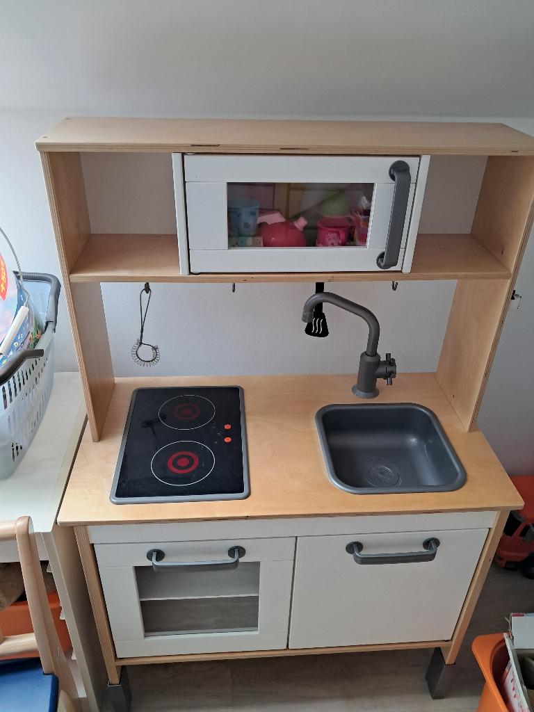 DUKTIG dinette + toebehoren, Kinderen en Baby's, Speelgoed | Speelkeukens, Gebruikt, Speelkeuken, Hout, Ophalen