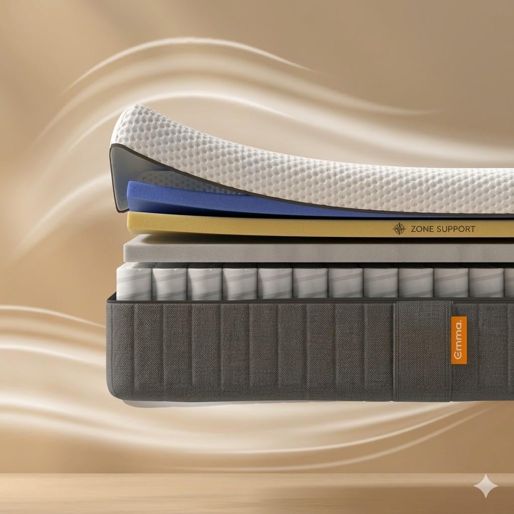 Matelas Emma Hybride 2, Deux personnes, 200 cm, 160 cm, Matelas