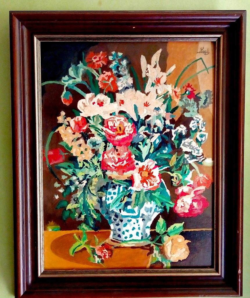 Olieverfschilderij bloemenpracht, Ophalen