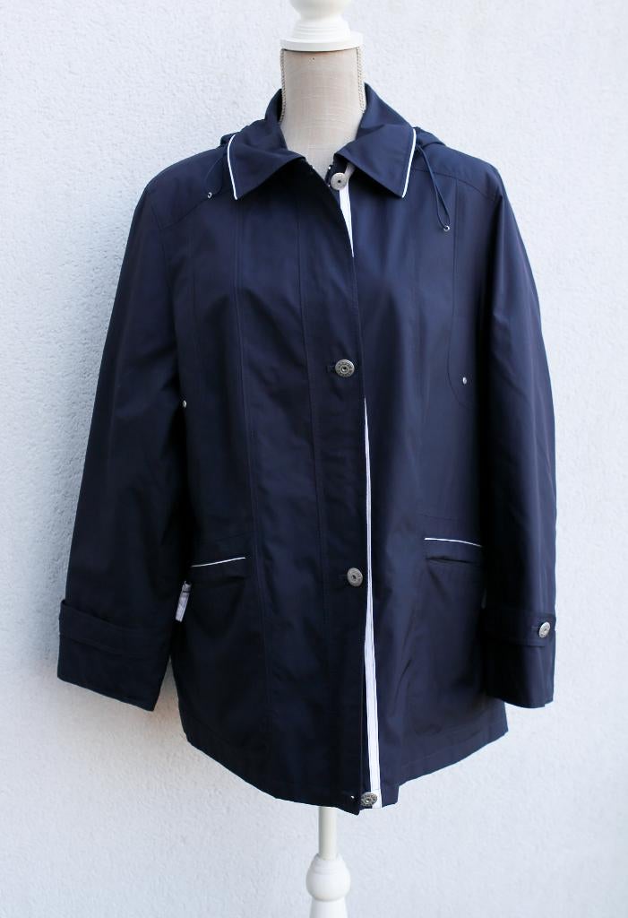 Veste imperméable bleu marine T44, Enlèvement ou Envoi, Comme neuf, Taille 42/44 (L), Bleu
