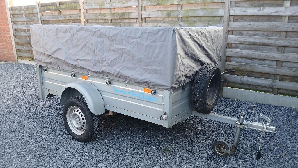 Remorque [MTM 750kg] avec auvent et voile sur mesure, Enlèvement, Comme neuf