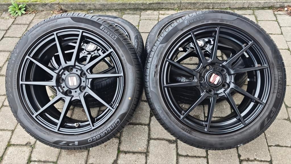 Banden met velgen 5x112 225/45/17, Auto-onderdelen, Banden en Velgen, Ophalen, Zomerbanden, Band(en)