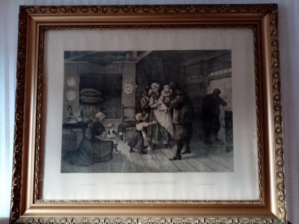 Lithographie intitulée : Le départ de Visser. 88cm/74c, Antiquités & Art, Enlèvement