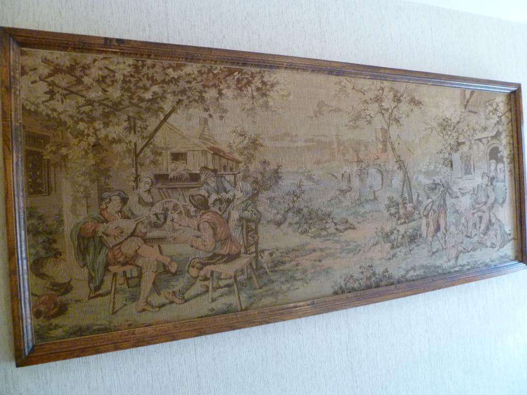 ANTIEKE GOBELIN IN HOUTEN KADER, Antiek en Kunst, Ophalen