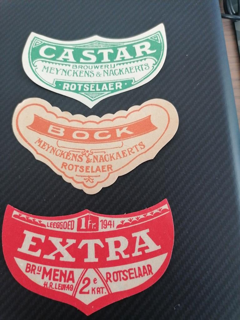 3 oude etiketten Rotselaar, Ophalen