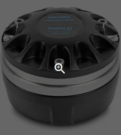 Beyma SMC225Nd Compressie driver 2 Stuks, TV, Hi-fi & Vidéo, Autres marques, Enlèvement ou Envoi, 60 à 120 watts, Comme neuf
