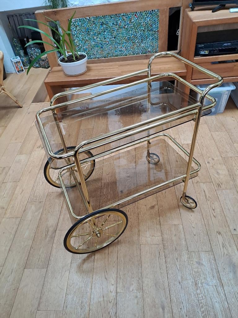 Hollywood Regency vintage rolwagen, Antiek en Kunst, Ophalen