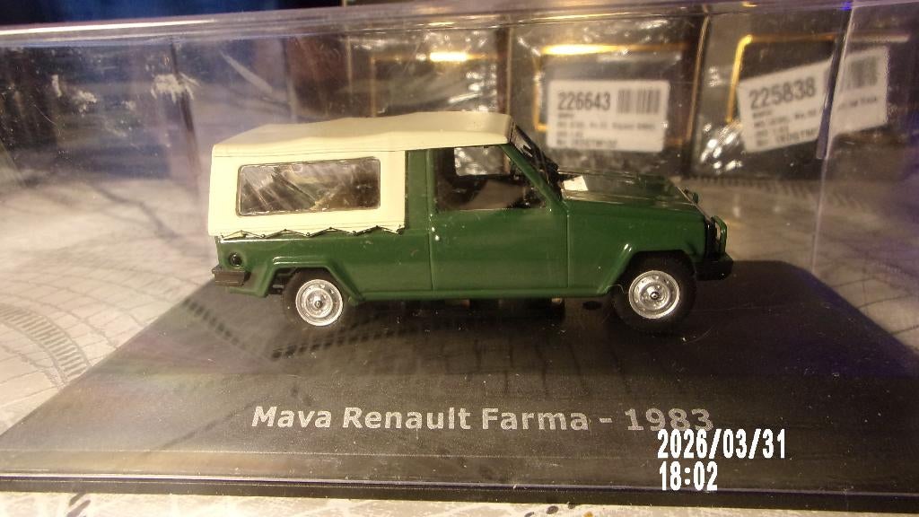 RENAULT MAVA FARMA. 1/43 HACHETTE COMME NEUVE en VITRINE, Ophalen of Verzenden, Zo goed als nieuw, Auto, Overige merken