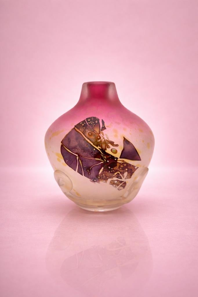 Vaas gesigneerd Louis Leloup kunstglas unieke verzamelaar, Antiek en Kunst, Ophalen of Verzenden