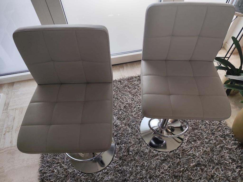 2 barkrukken grijs Tectake, 2 tabourets, Utilisé, Métal, 60 à 90 cm