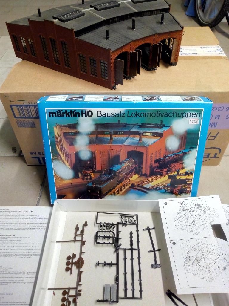 Hangar à locomotives Märklin H0 7288, Enlèvement, Utilisé, Pont, Tunnel ou Bâtiment, Courant continu ou Courant alternatif