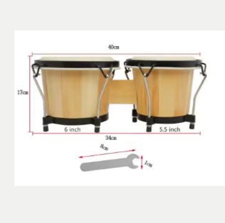 Bongo drum massief houten dubbele trommel, Muziek en Instrumenten, Drumstellen en Slagwerk, Ophalen of Verzenden, Nieuw