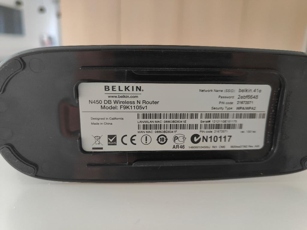 Routeur sans fil N Belkin N450 DB DB, Enlèvement ou Envoi, Comme neuf, Routeur, Belkin