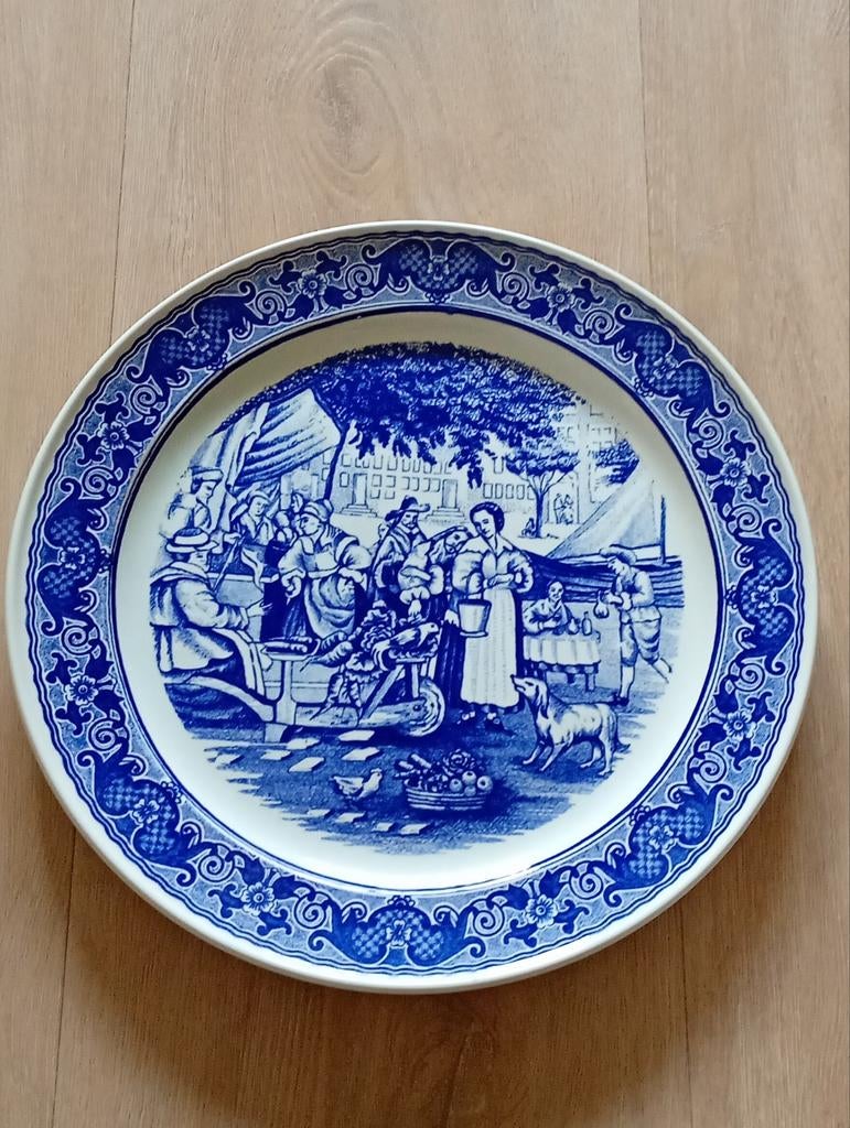delfts blauw en wit groot bord, Antiek en Kunst, Ophalen