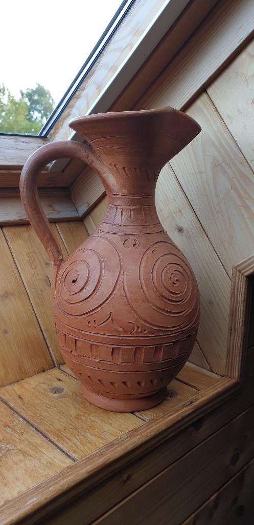 Bruine kan , aardewerk Italy, Antiquités & Art, Antiquités | Céramique & Poterie, Enlèvement ou Envoi