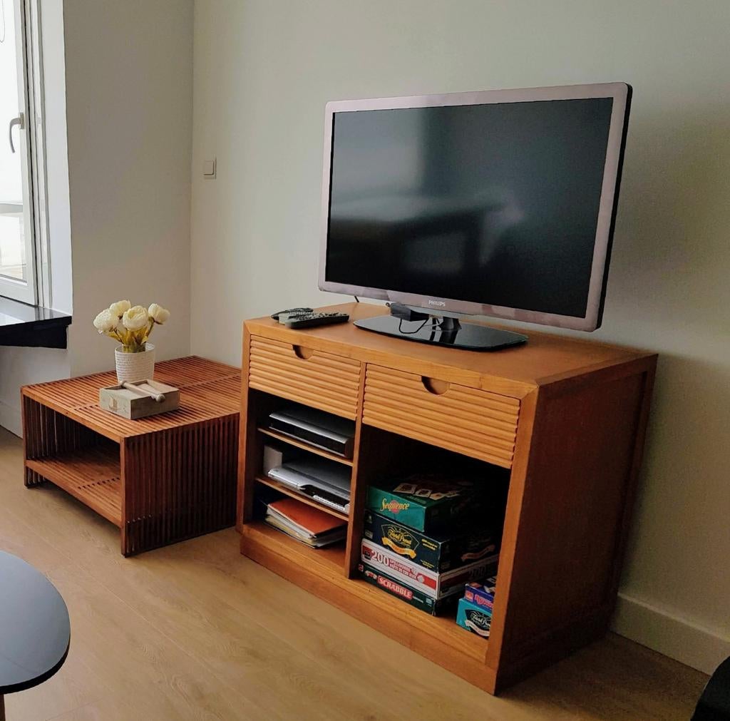 Tv meubel en / of  salontafel , massief hout, Enlèvement