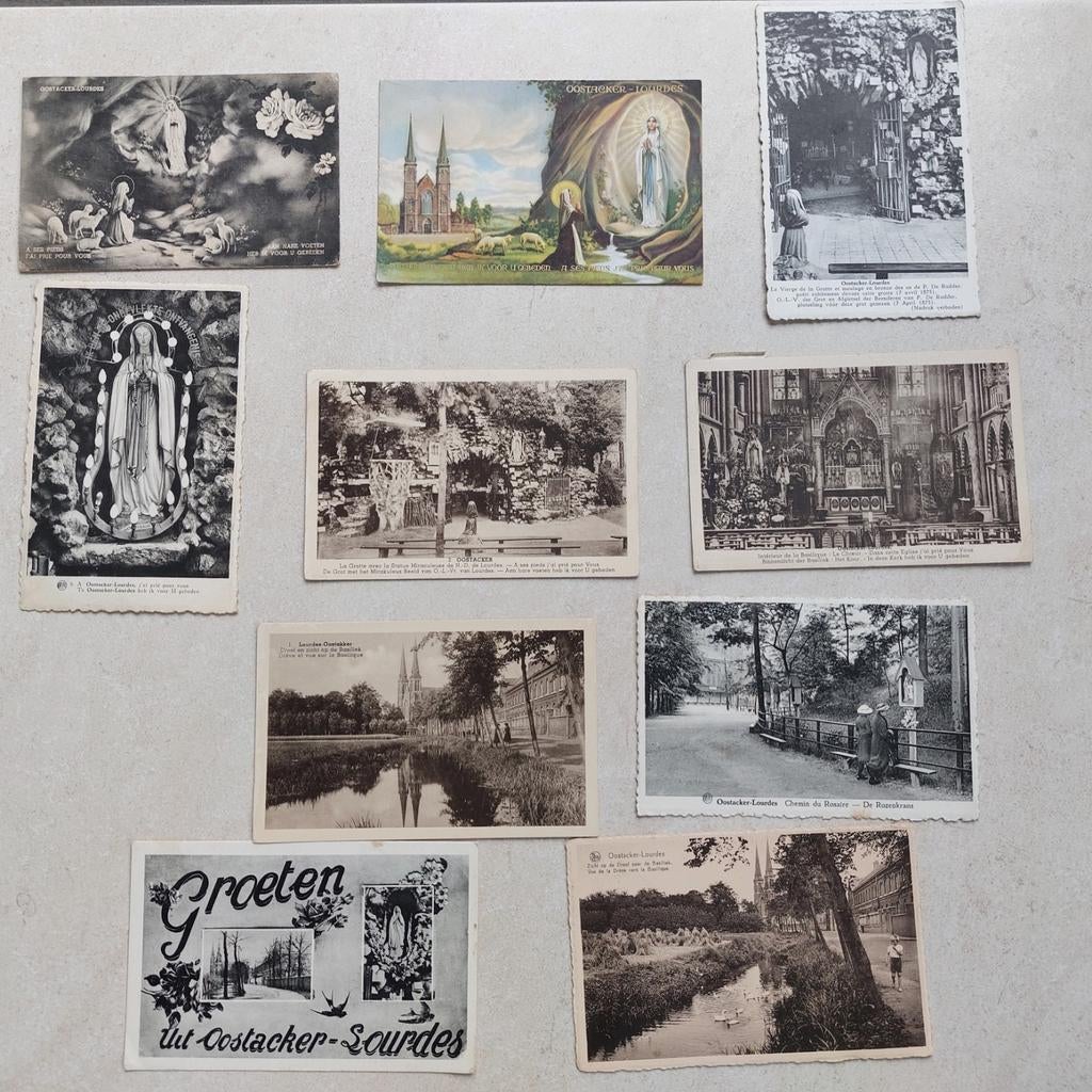 Lot van 10 oude postkaarten van Oostakker, Enlèvement ou Envoi