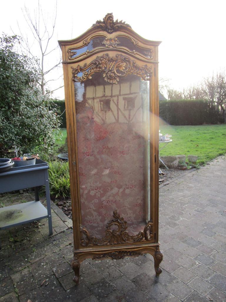 vitrinekast Louis XV stijl goudkleurig, Ophalen