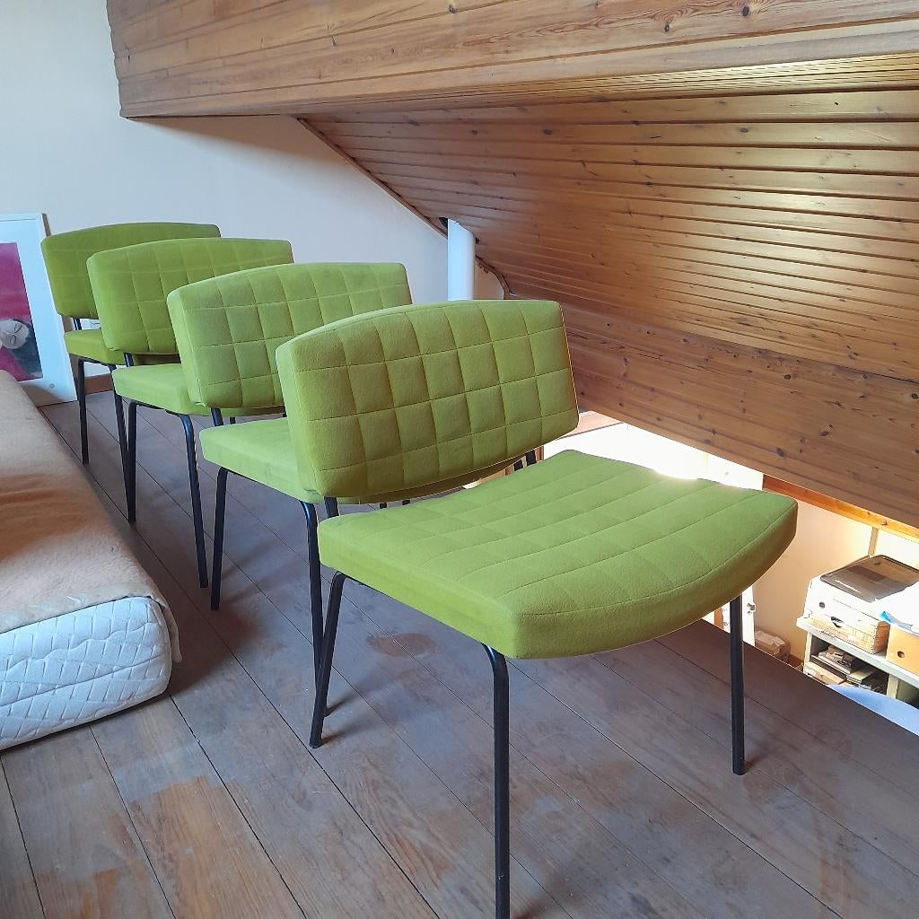 Chaises Meurop Pierre Guariche vintage mid century, Maison & Meubles, Tissus, Moins de 75 cm, Enlèvement ou Envoi, Utilisé