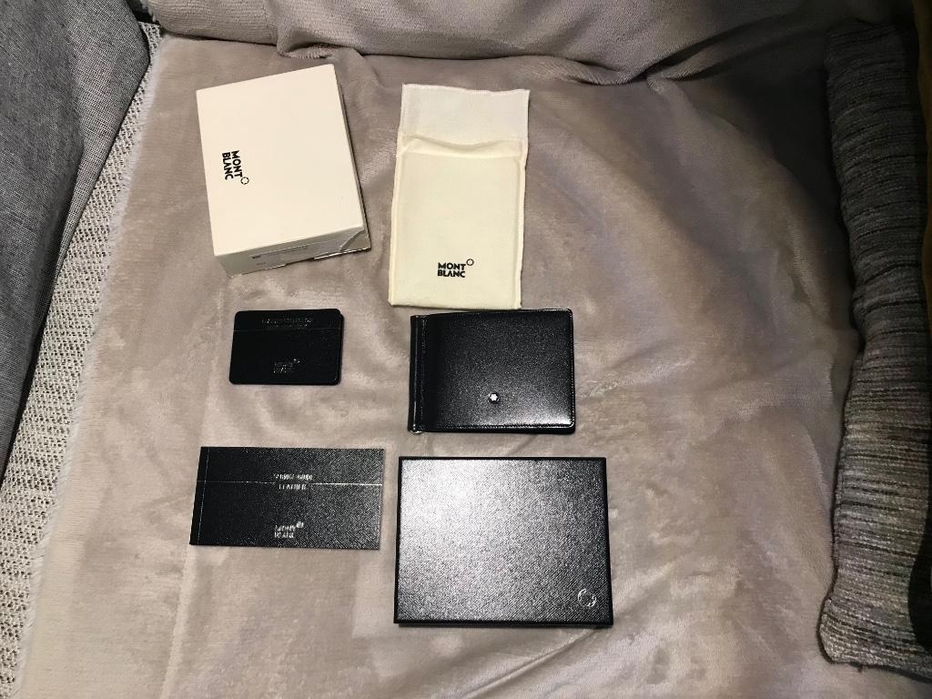 Montblanc wallet 6CC met clip, Bijoux, Sacs & Beauté, Porte-monnaie & Portefeuilles, Enlèvement, Neuf, Noir, Cuir