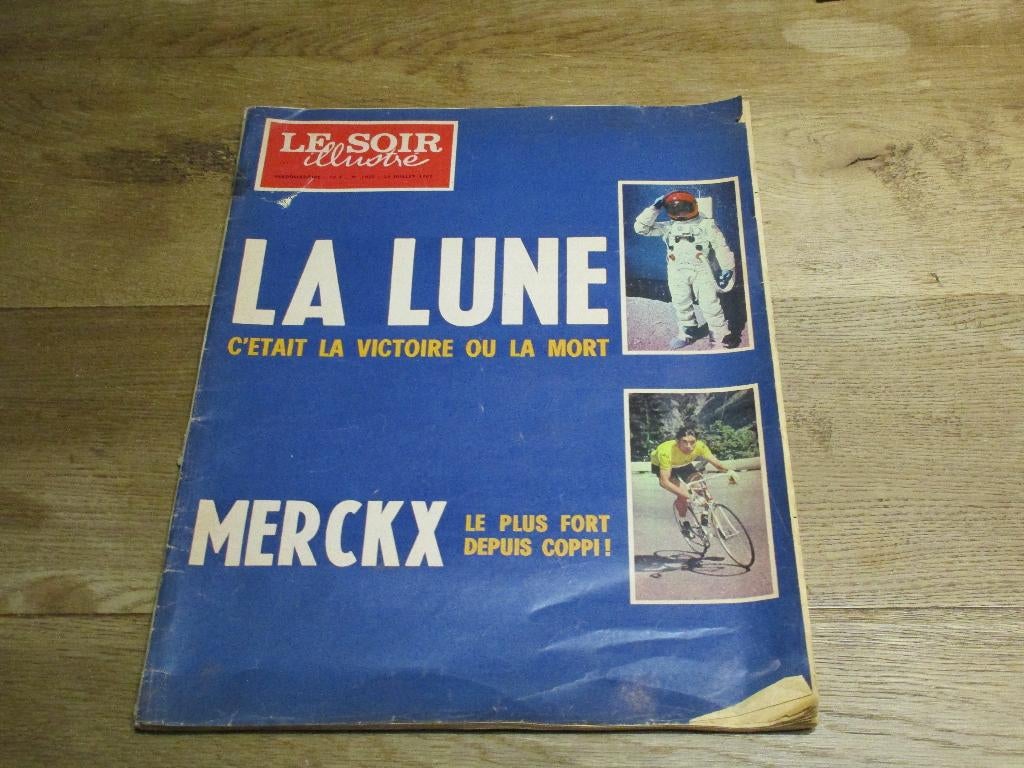 TIJDSCHRIFT LE SOIR ILLUSTRE 1969 LANDING MAAN MERCKX TOUR, Livres, Enlèvement ou Envoi, Utilisé, Autres types