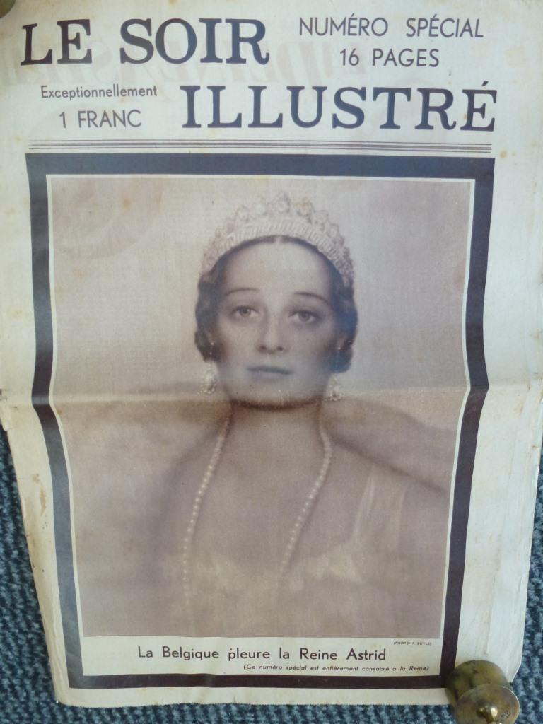 ancien journal Le Soir Illustré La Belgique pleure Astrid, Collections, Enlèvement ou Envoi, Utilisé, Autres types