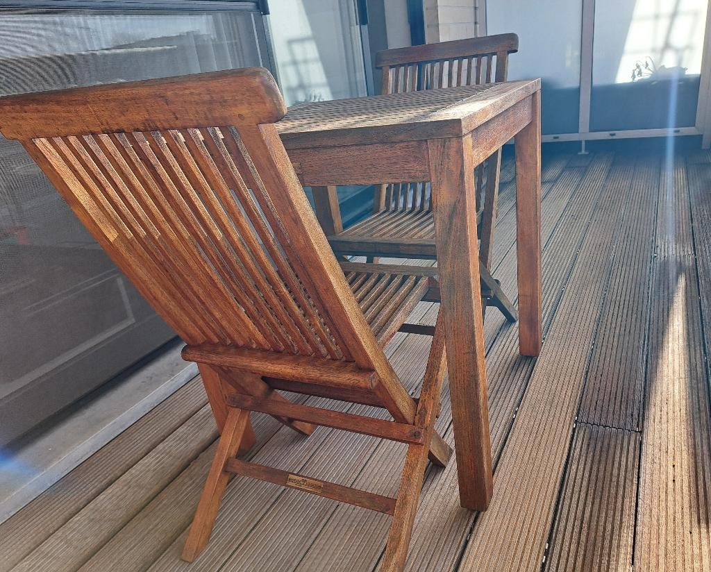 ensemble de jardin 4 pièces en teck de haute qualité, Salons de jardin, Utilisé, 2 places, Enlèvement