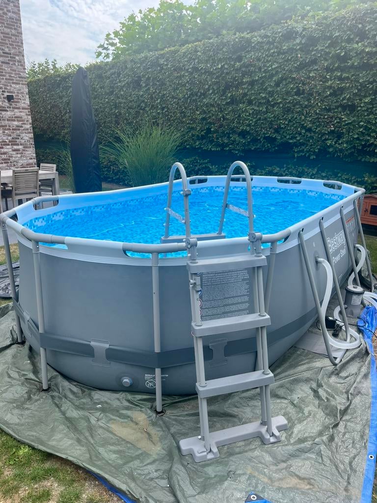 Bestway Power Steel opbouwzwembad - ovaal, Ophalen, 200 tot 300 cm, 80 tot 120 cm, Zo goed als nieuw