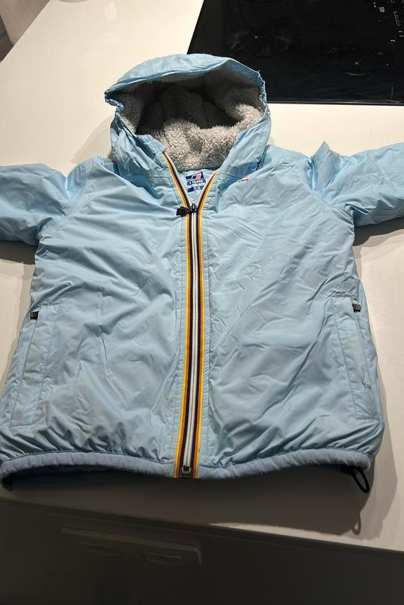 K-way winterjas 8 jaar lichtblauw, Enfants & Bébés, Enlèvement ou Envoi, Comme neuf, K-way, Manteau