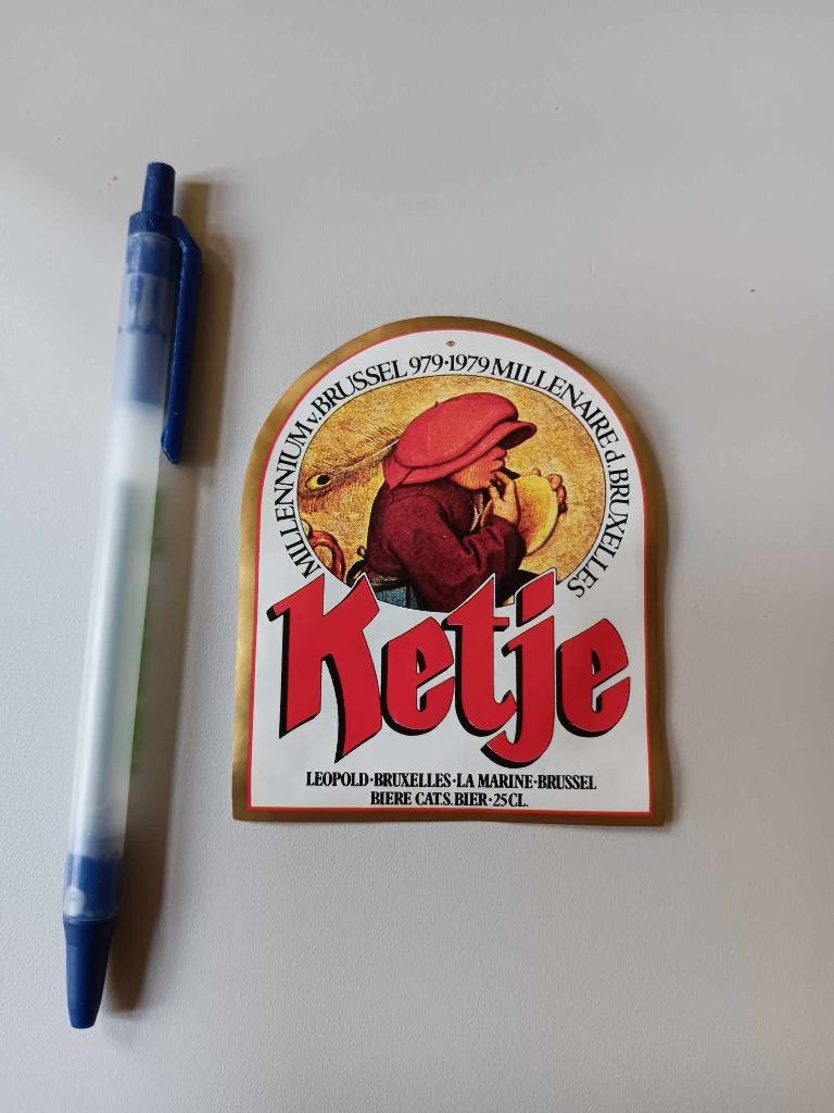 Bieretiket Ketje La Marine Neder Over Heembeek, Verzamelen, Biermerken, Ophalen of Verzenden, Gebruikt, Overige typen