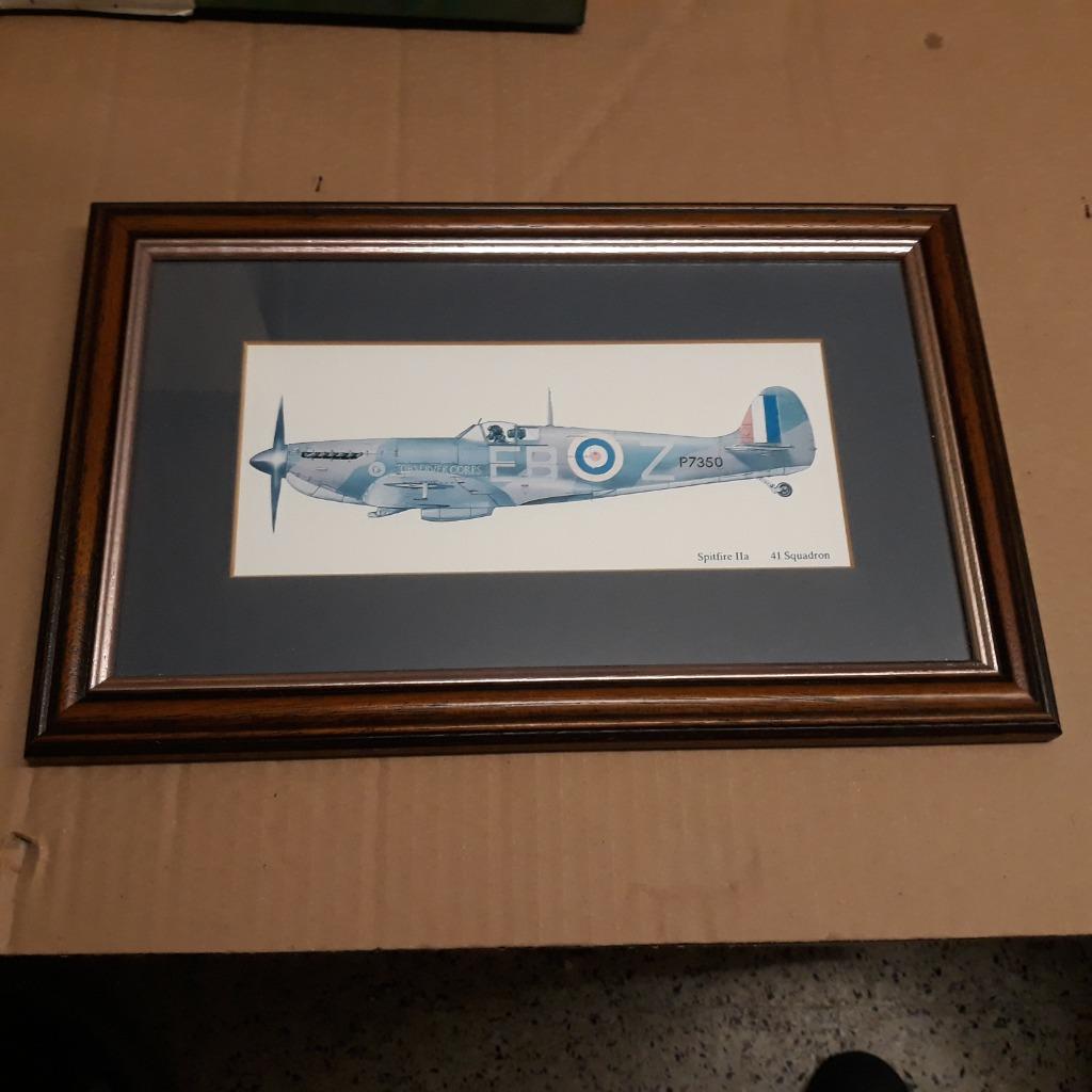 Spitfire Mk.IIa P7350 dans le cadre, Collections, Enlèvement ou Envoi, Utilisé, Carte, Photo ou Gravure