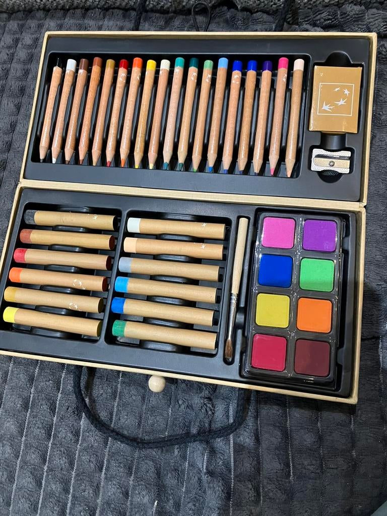 Étui à dessin à emporter avec beaucoup de matériel (neuf), Hobby & Loisirs créatifs, Dessin, Enlèvement ou Envoi, Neuf