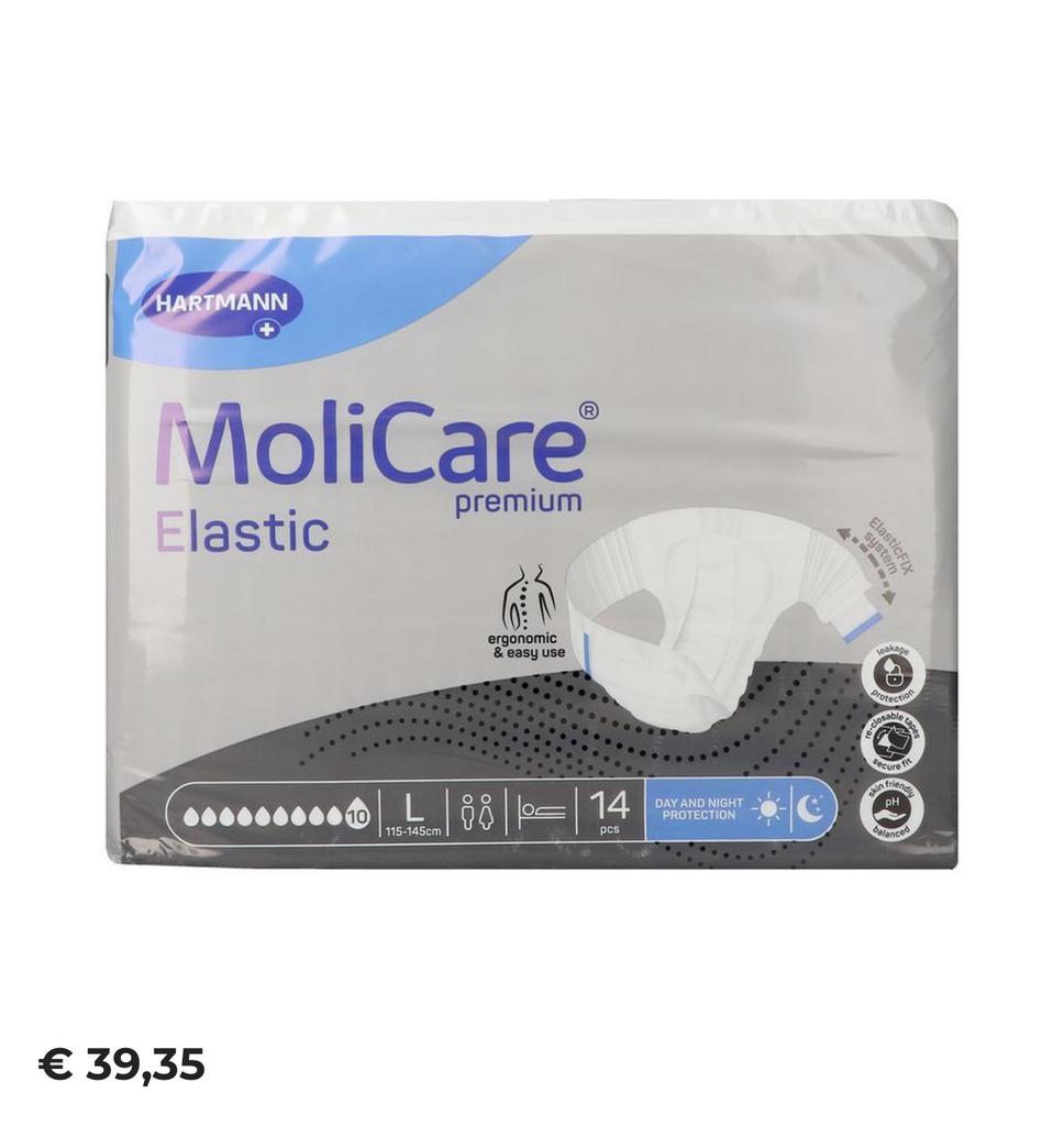 4 pakjes Molicare Elastic premium luiers, Ophalen of Verzenden, Zo goed als nieuw