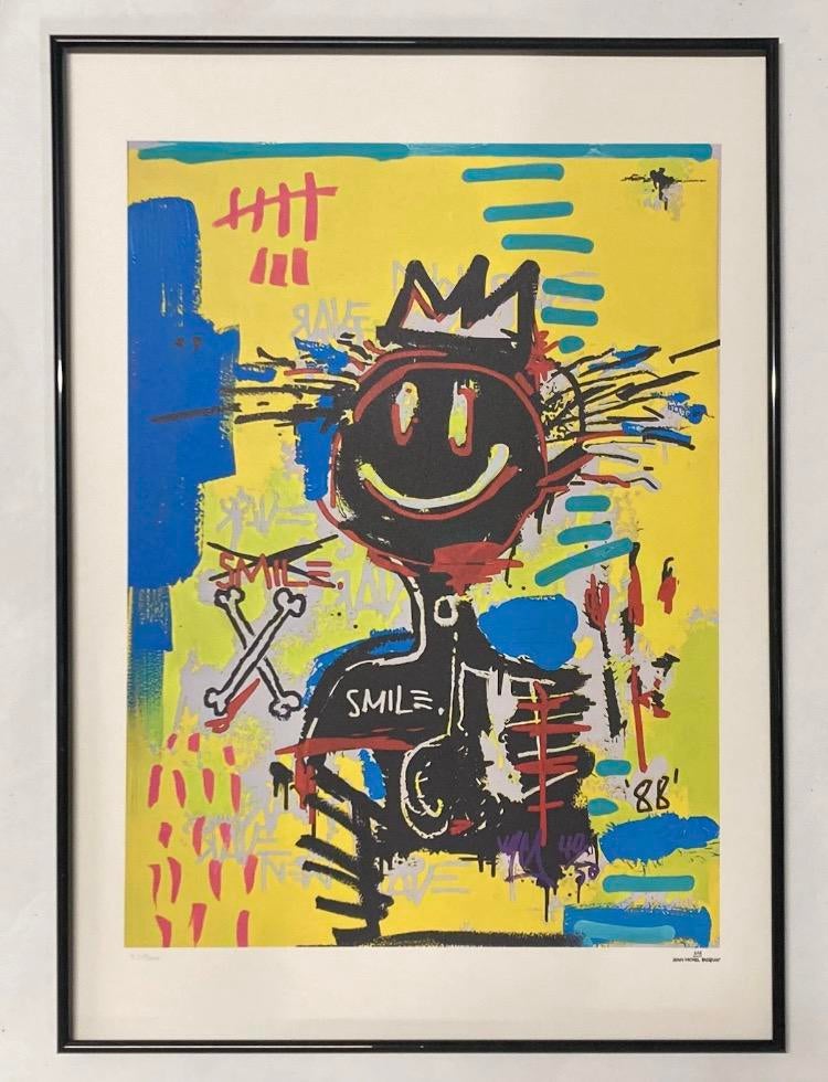 Jean-Michel Basquiat : lithographie vendue encadrée, Antiquités & Art, Enlèvement ou Envoi