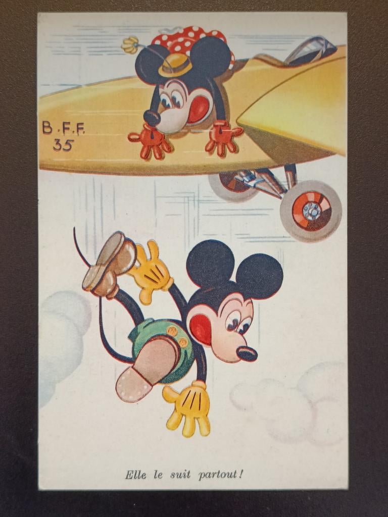 Ancienne carte postale Disney., Enlèvement ou Envoi, Mickey Mouse, Utilisé, Image ou Affiche