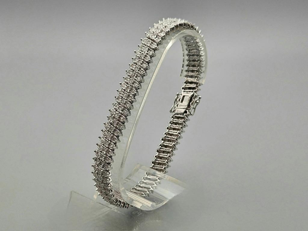 Wit Gouden Vintage armband met diamant ca: 1.50 ct. 2024/218, Handtassen en Accessoires, Armbanden, Wit, Ophalen of Verzenden