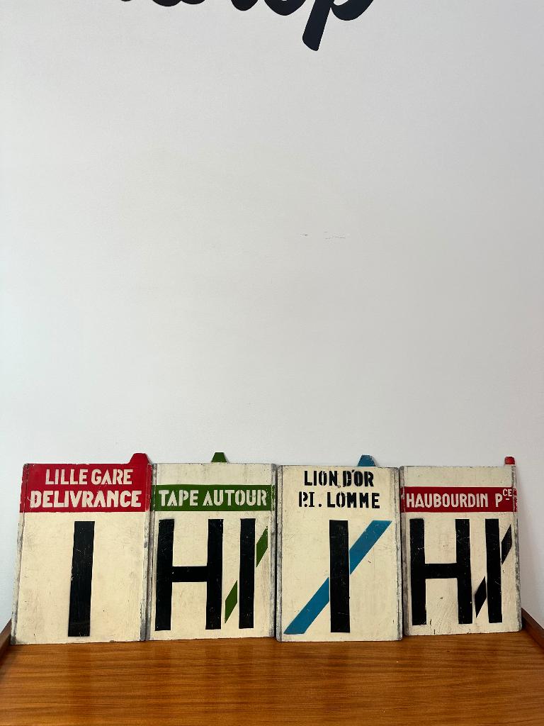 Lot de 4 plaques ferroviaires vintage en métal, Antiquités & Art, Enlèvement