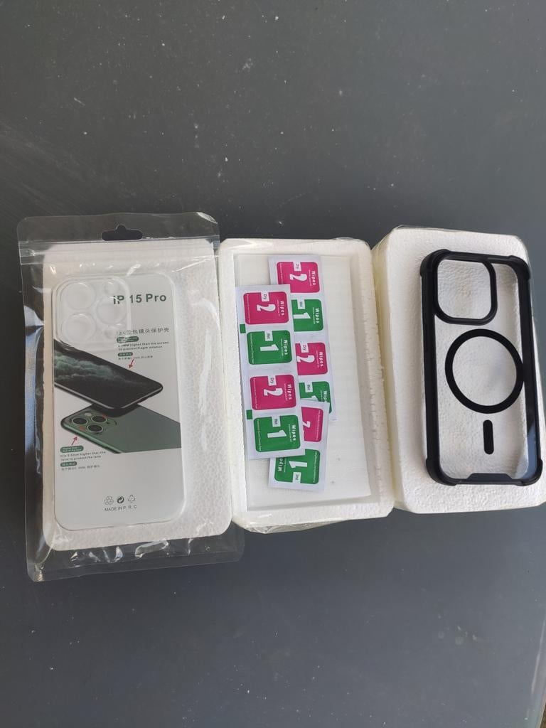 Iphone 14/15/16 pro 10x screenprotector en 2x hoesjes, Telecommunicatie, Ophalen of Verzenden, Nieuw, IPhone 14 Pro, Hoesje of Tasje