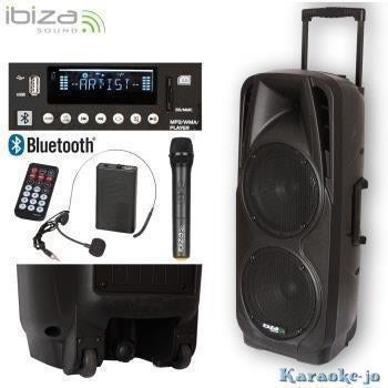 PORT238VHF-BT DRAAGBAAR STAND-ALONE PA SYSTEEM 2 X 15ʺ/38CM, Ophalen of Verzenden, Nieuw, Overige typen