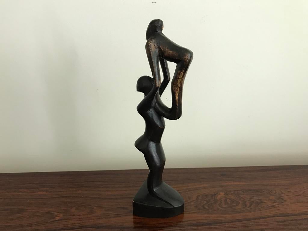 Houten beeld man vrouw, Ophalen of Verzenden