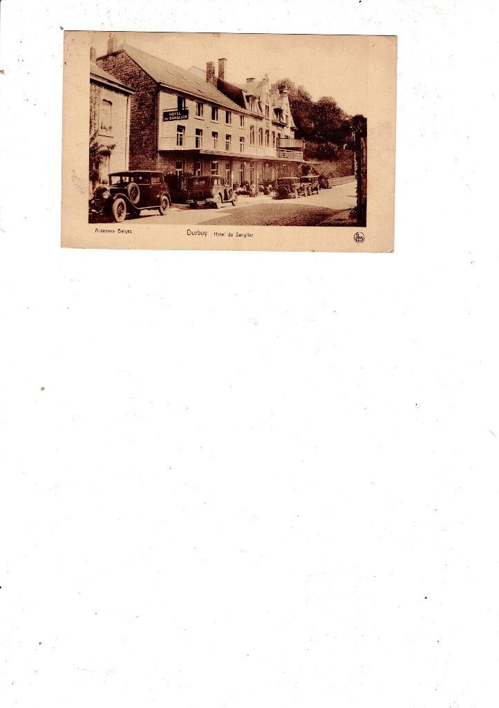 DURBUY HOTEL DES SANGLIERS OLD TIMER /B525, Collections, Cartes postales | Belgique, Affranchie, Luxembourg, Avant 1920, Envoi