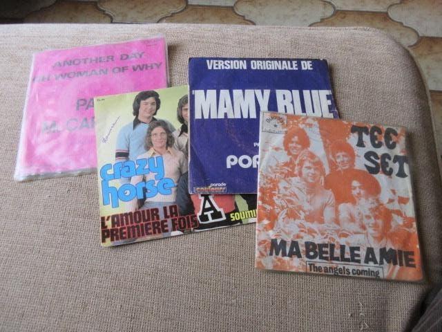 Origineel lot 4x Vynils 45t diverse VG-conditie, Cd's en Dvd's, Gebruikt, 7 inch, Single, Ophalen of Verzenden