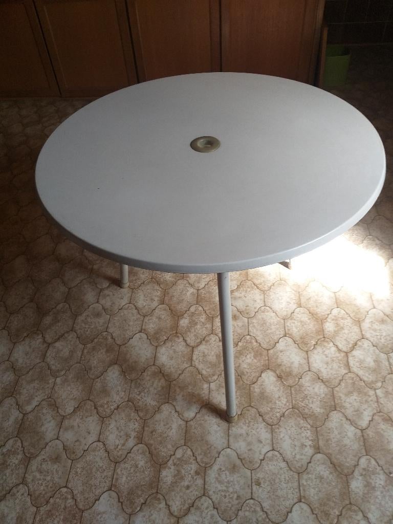 tuintafel, Tuin en Terras, Tuintafels, Ophalen, Gebruikt, Rond, Metaal