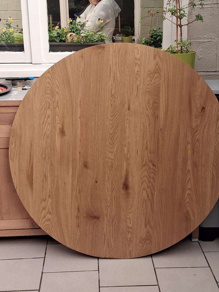 Tafel licht eik 120 cm licht beschadigd  zie foto, Ophalen