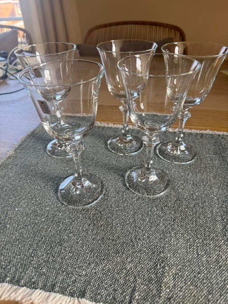 Verres à vin en cristal 5 pièces, Collections, Enlèvement ou Envoi, Comme neuf